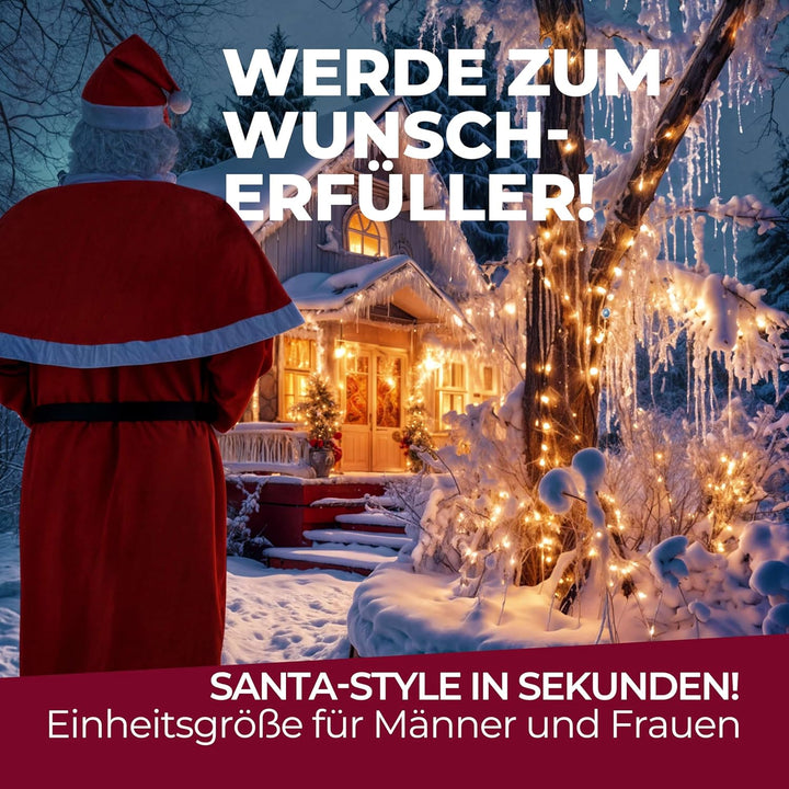 Detex® Weihnachtsmann Kostüm 5tlg. Set Nikolaus Anzug Erwachsenen Santa Claus Cosplay Verkleidung Ei
