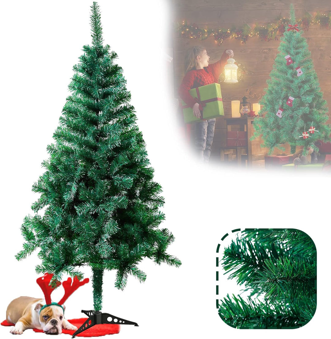 LZQ Weihnachtsbaum künstlich PVC Christbaum schwer entflammbarer Tannenbaum mit Schnellaufbau Klapps