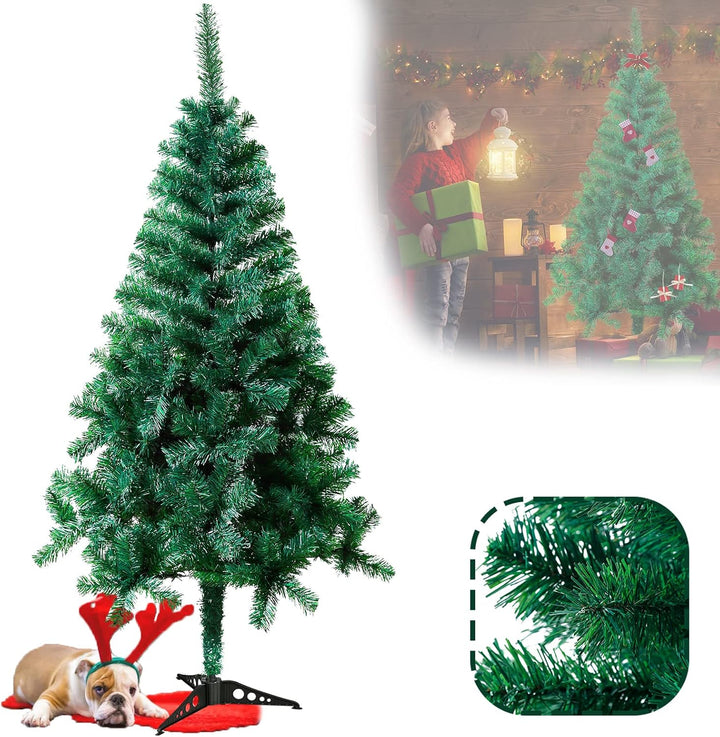 LZQ Weihnachtsbaum künstlich PVC Christbaum schwer entflammbarer Tannenbaum mit Schnellaufbau Klapps