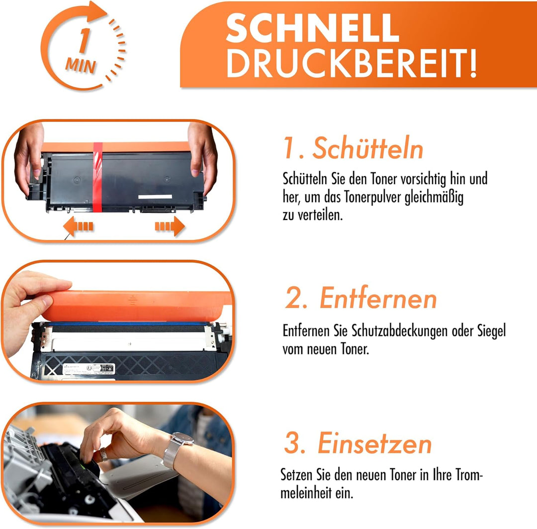 117A 4 Tonerkartuschen mit CHIP kompatibel als Ersatz für HP 117A Toner Set für HP Color Laser MFP 1