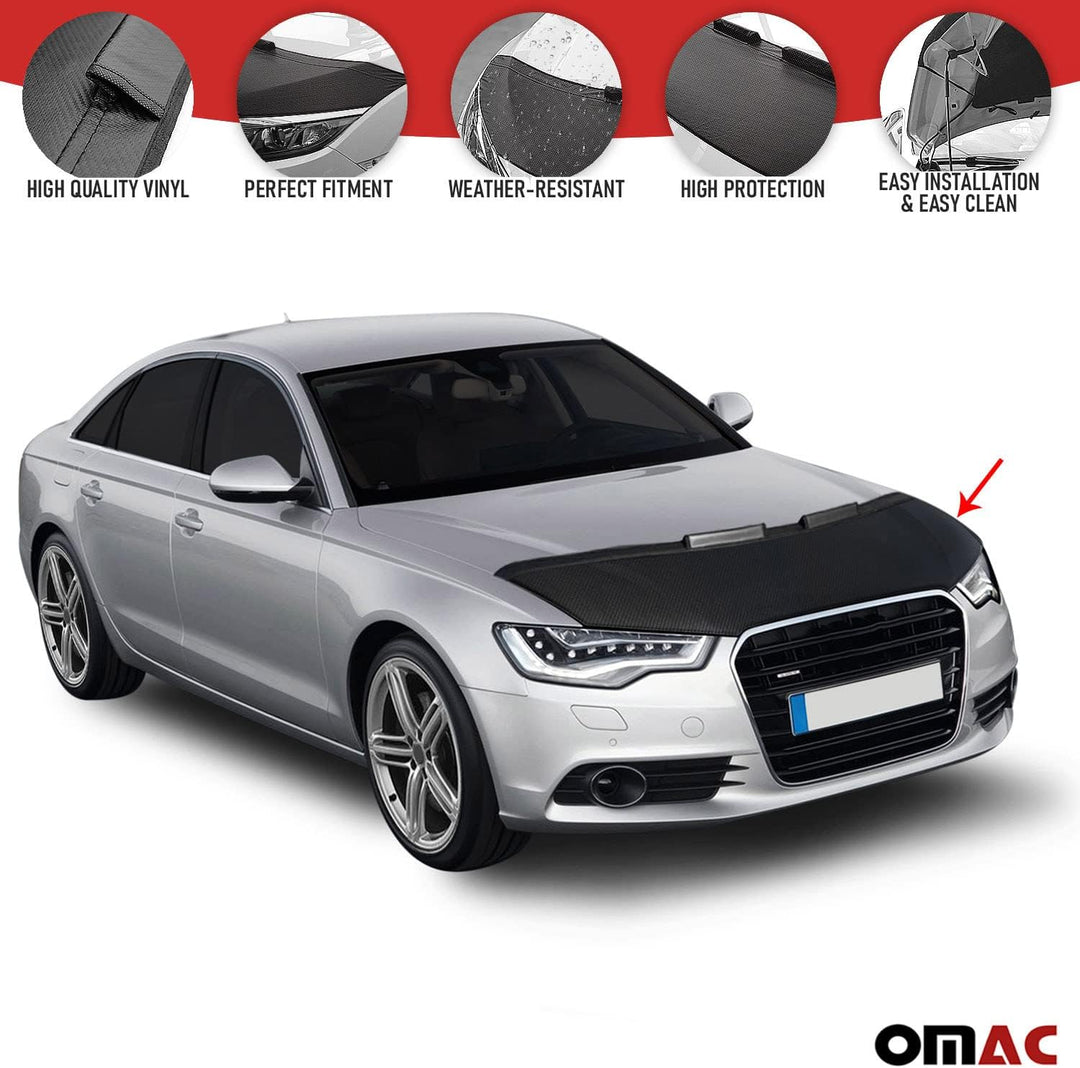 Haubenbra Steinschlagschutz Bonnet Bra kompatibel mit Audi A6 C7 2011-2018 Carbon Halb Halb Carbon E