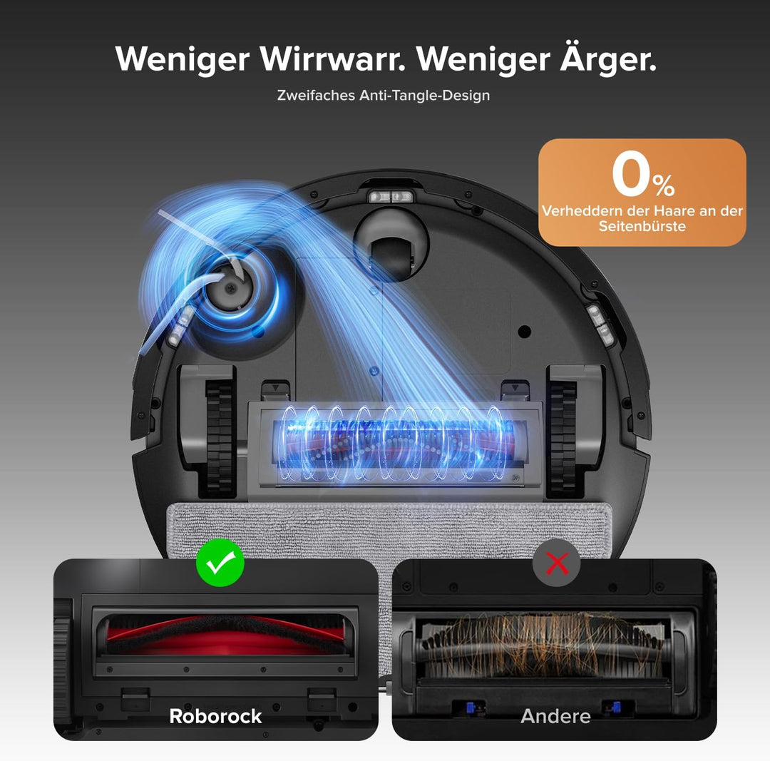 roborock Q10 S5+ Saugroboter mit Wischfunktion, 10.000 Pa HyperForce Saugkraft, Dual Anti-Tangle Sys