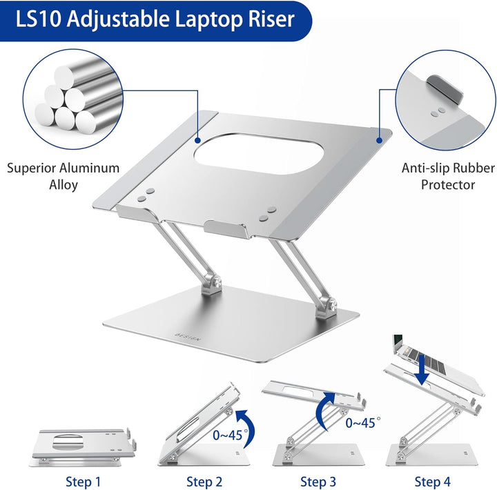 BESIGN LS10 Laptop ständer, Verstellbarer ergonomischer Notebook-Ständer, Laptop ständer kompatibel