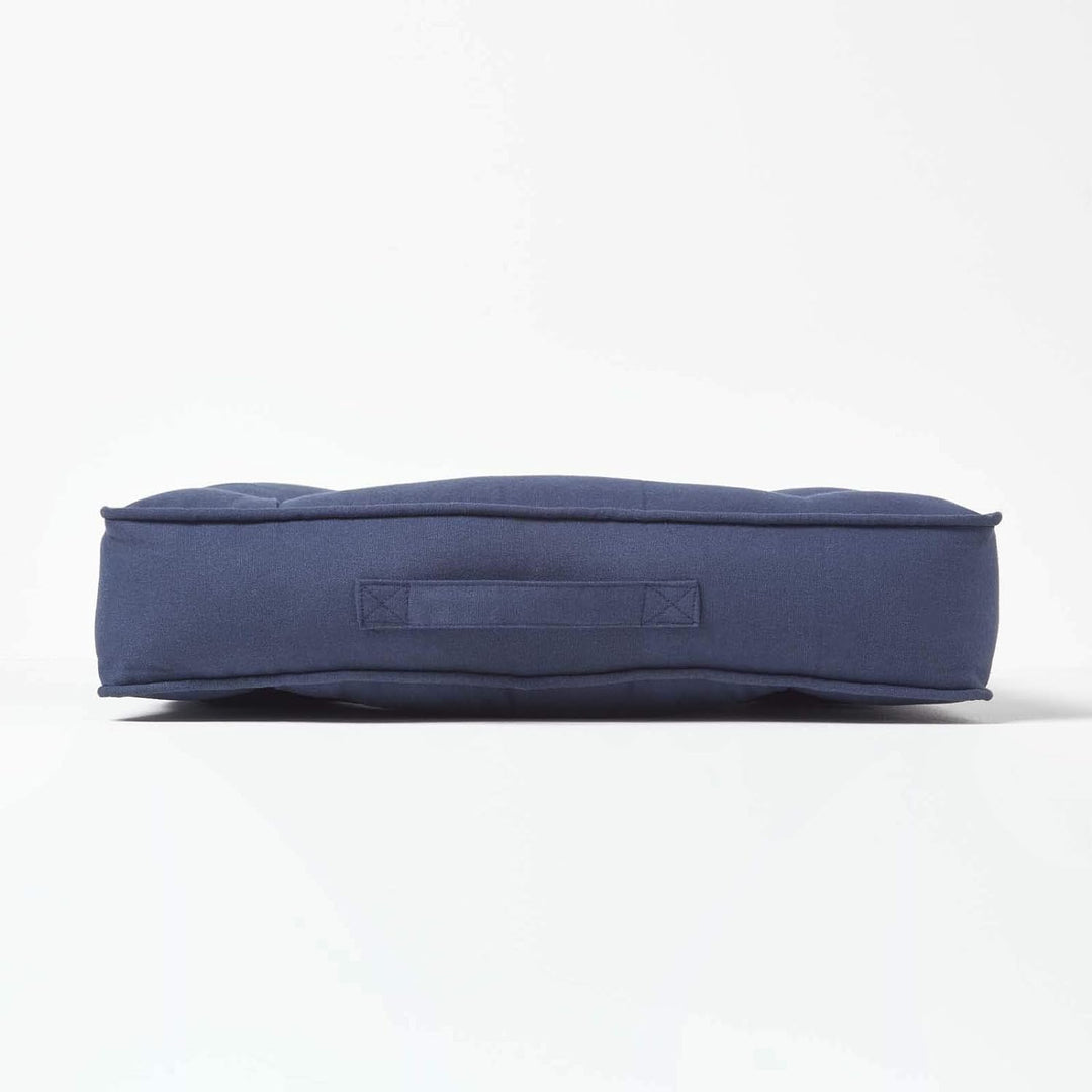 Homescapes orthopädisches Sitzkissen mit Loch, Dickes Sitzpolster 50 x 50 cm, dunkelblau, stabiles L