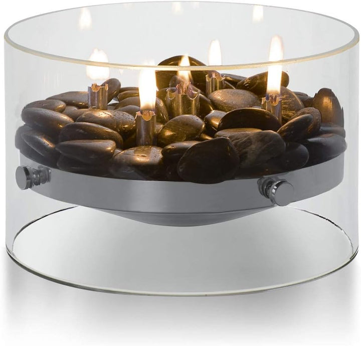 Philippi - FIRE Tischkamin - romantische Öllampe die leicht und Eleganz schwebt in einem Ring aus Gl