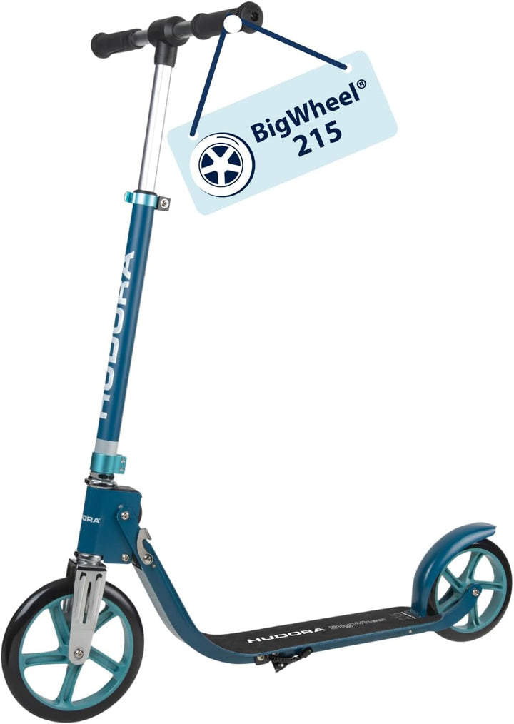 HUDORA BigWheel® 215 Scooter - Komfortabler Aluminium-Roller für bis zu 100kg - Höhenverstellbarer &