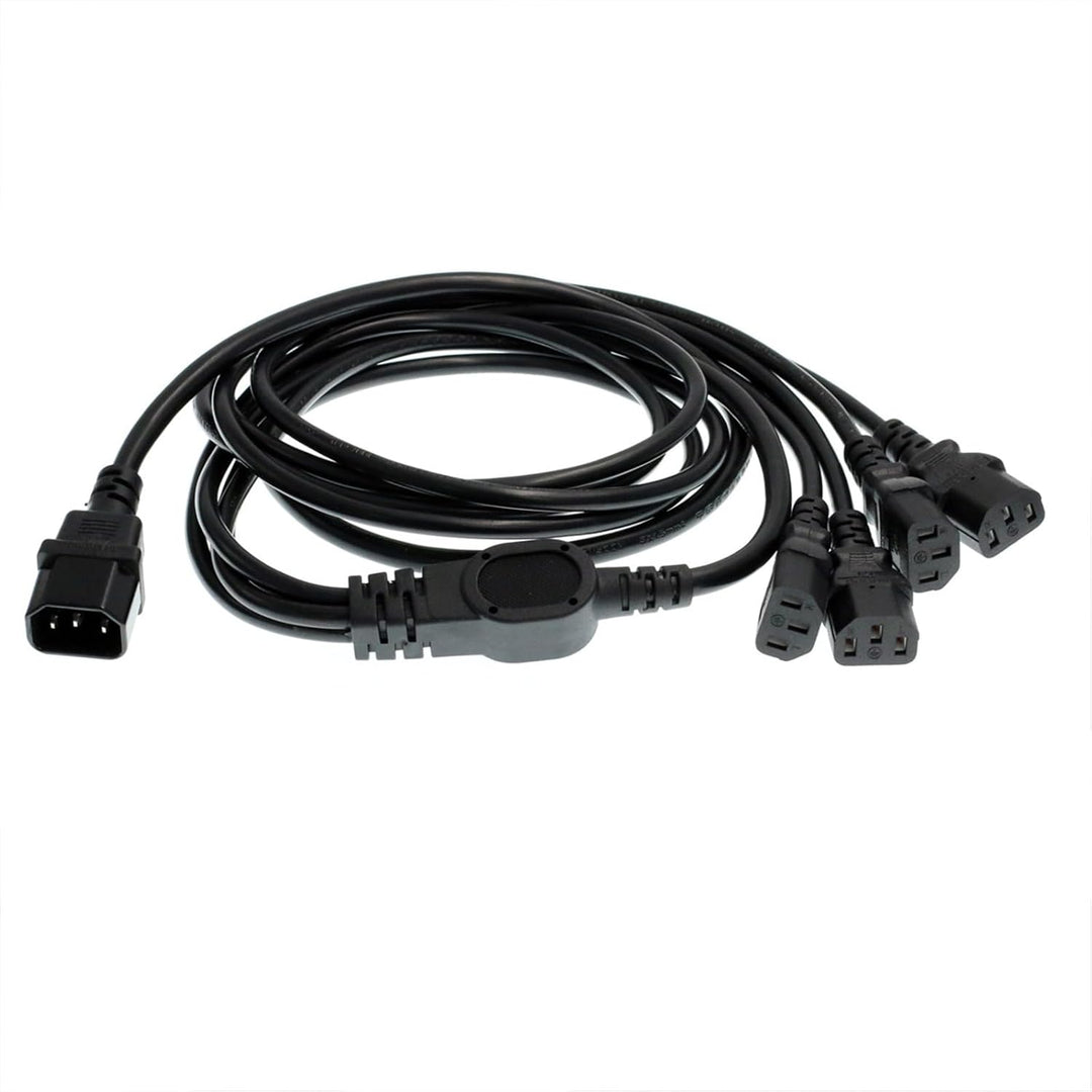HT-Kabel UPS PDU Computer PC Stromverteilerkabel C14 bis 4 x C13 10A 250V Verlängerungskabel (1,8 m)