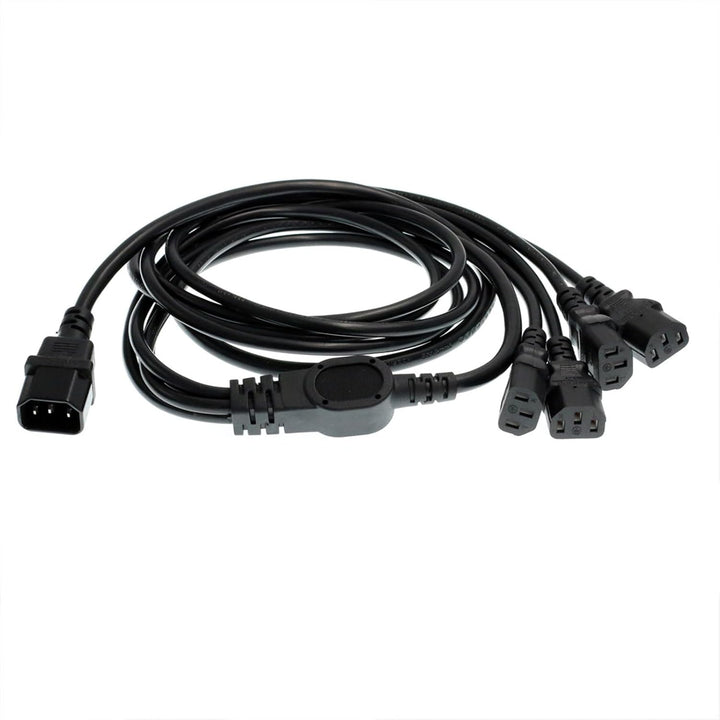 HT-Kabel UPS PDU Computer PC Stromverteilerkabel C14 bis 4 x C13 10A 250V Verlängerungskabel (1,8 m)