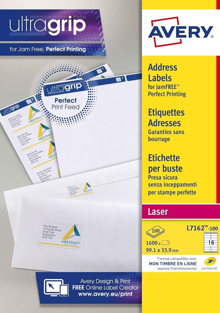 Weisses Adressetikett - Laser - L7162 Verpackung: 100 Blatt, Verpackung: 100 Blatt