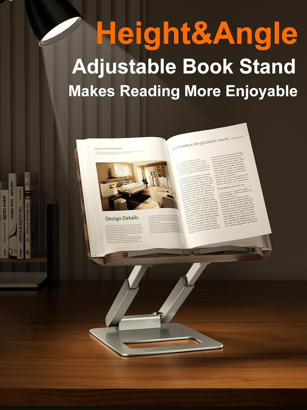 Tounee Buchständer, Teleskop-Buchhalterständer, höhenverstellbar, ausziehbares Design, ergonomischer