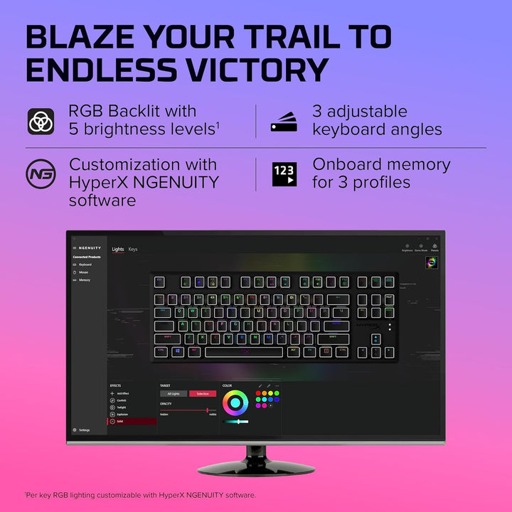 HyperX Alloy Origins Core – RGB Mechanische Gaming Tastatur, Tenkeyless, HyperX Aqua, (QWERTY – US L