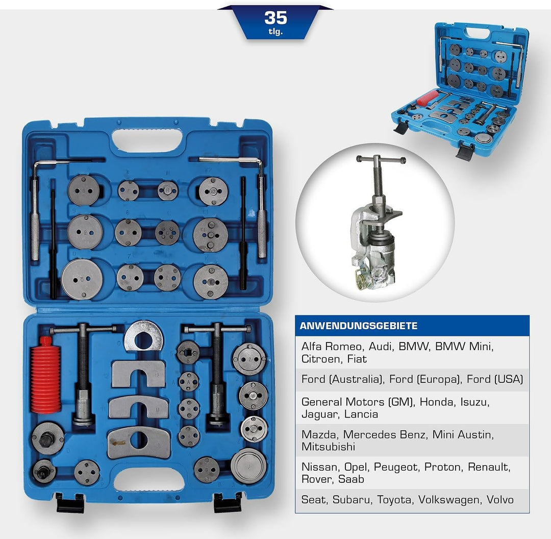 BRILLIANT TOOLS BT701050 Universal-Bremskolben-Rückstellwerkzeug- Satz | 41-tlg. [Powered by KS TOOL
