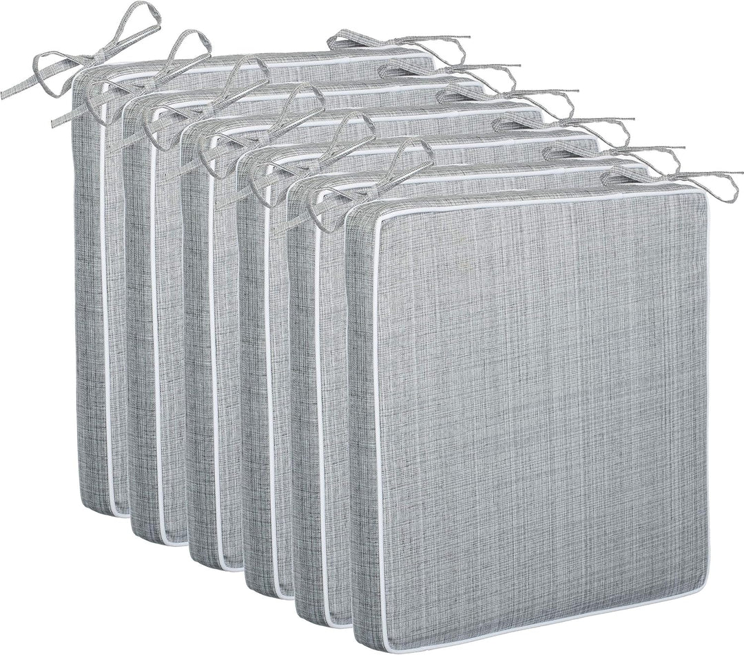 Brandsseller Outdoor Garten Sitzkissen Auflagen Kissen mit Paspel - Leinenoptik Uni - Schmutz- und W