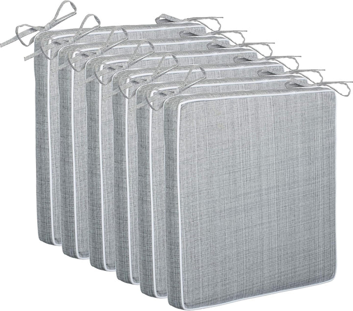 Brandsseller Outdoor Garten Sitzkissen Auflagen Kissen mit Paspel - Leinenoptik Uni - Schmutz- und W