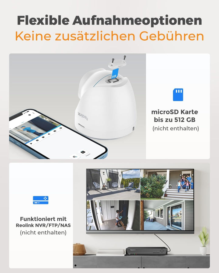 Reolink 4K Smarte IP Kamera Outdoor mit Personen-/Autoerkennung, 8MP PoE Überwachungskamera Aussen m