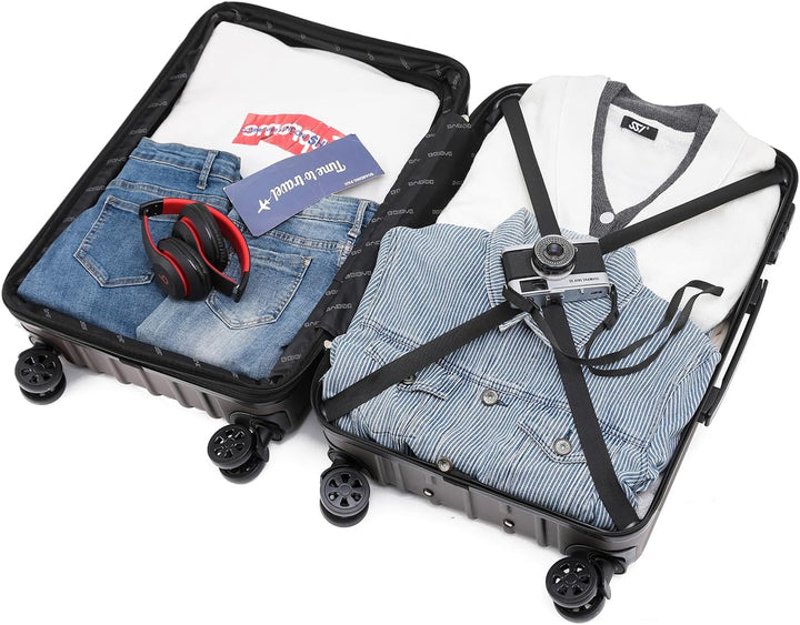 BEIBYE Kofferset Rollkoffer Koffer Hartschale,TSA Schloss, Zwillingsrollen, Erweiterung (Coffee, 76