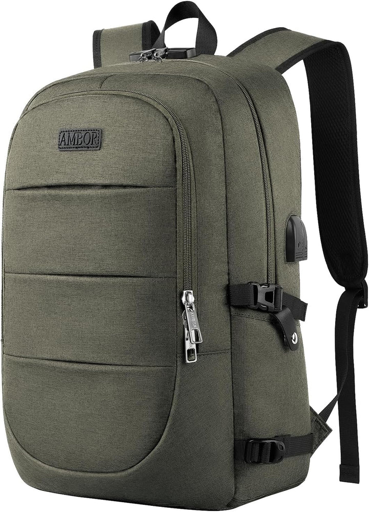 AMBOR Laptop Rucksack Herren mit USB-Ladeanschluss Rucksack Damen Anti-Diebstahl Rucksack für 17,3 Z