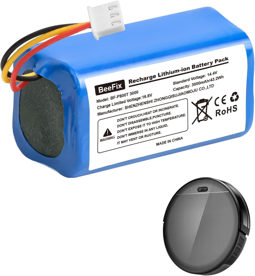 3000mAh Ersatzakku für Proscenic 800T Li-ion Akku 820T, 830T, 820S Staubsauger Roboter 14.4V Li-ion