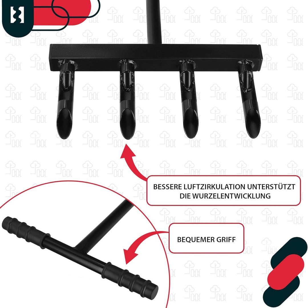 KOTARBAU® Rasenlüfter manuell + Handschuhe 105 cm Aerifizierer für Rasen Handvertikutierer Rasenbelü