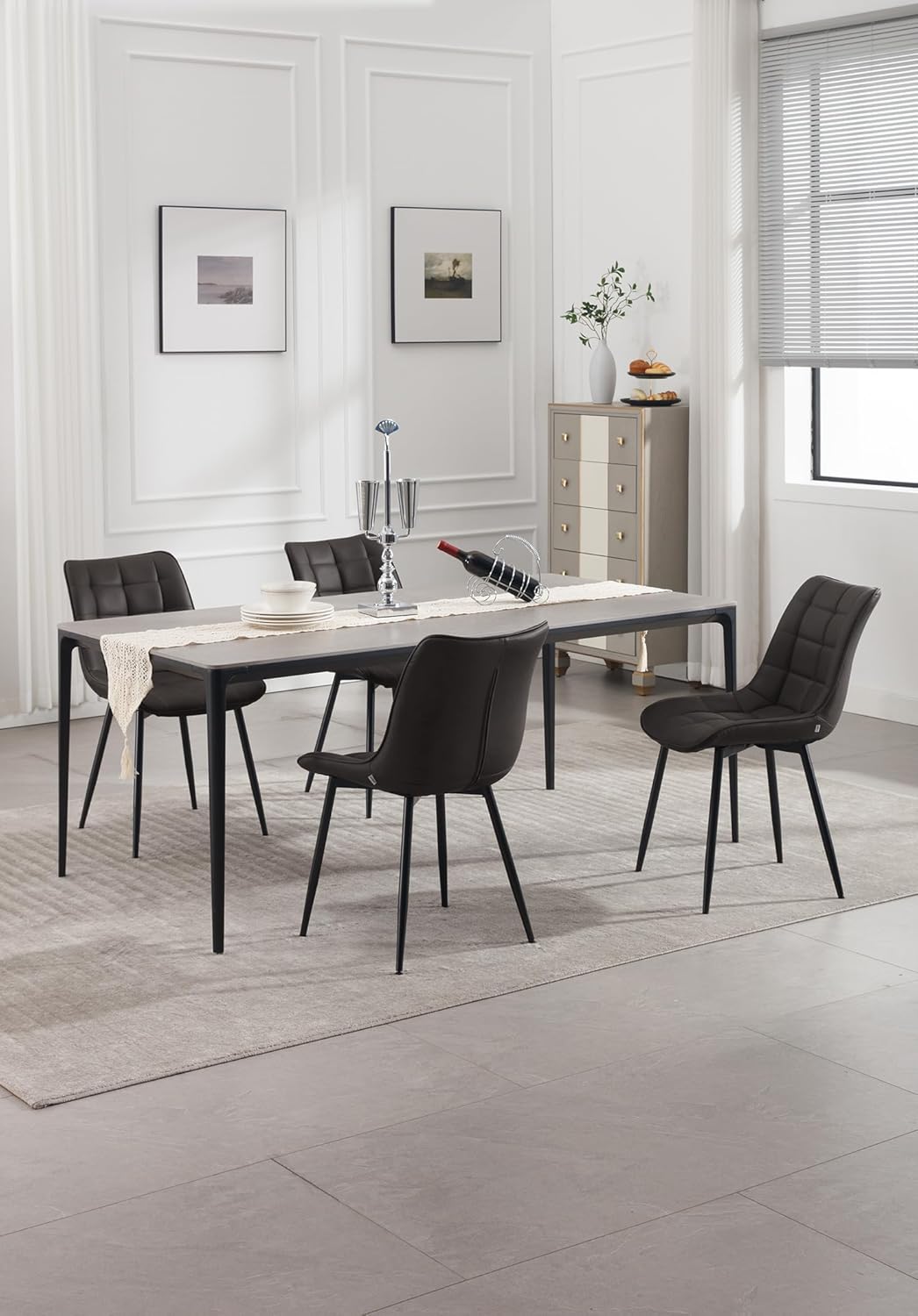 WOLTU 4 x Esszimmerstühle 4er Set Esszimmerstuhl Küchenstuhl Polsterstuhl Design Stuhl mit Rückenleh