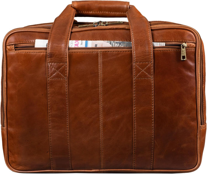 STILORD 'Leopold' XL Echtleder Aktentasche - der verbesserte Geheimtipp für Lehrerzimmer & Büro - Bu