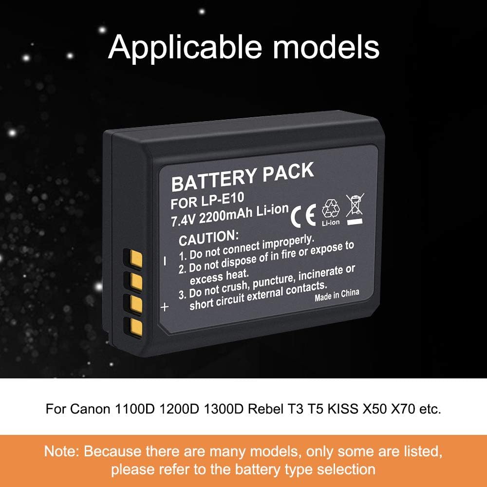 CITYORK 2er Pack LP-E10 Ersatzakku und Dual USB Ladegerät LCD-Display für Canon EOS Rebel T3, T5, T6