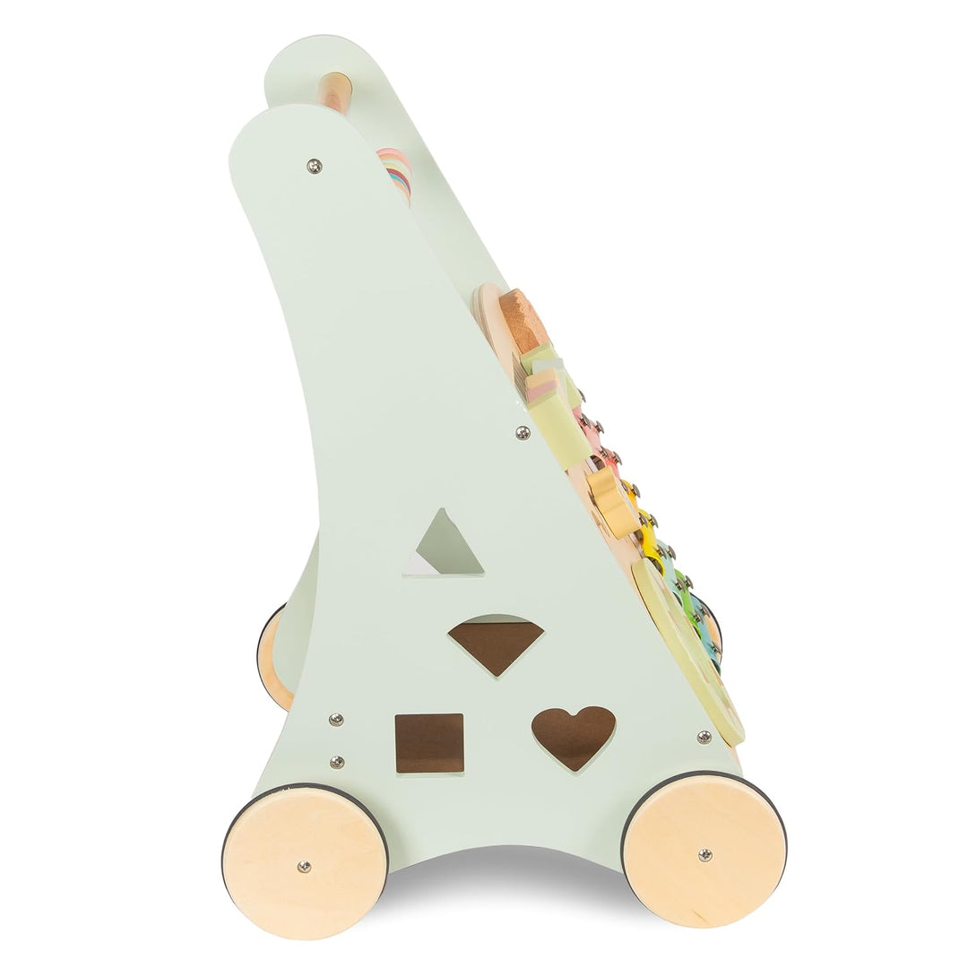 COIL Babywalker Lauflernwagen 3in1, Kinderwagen aus Holz, Lernspielzeug, ab 12 Monaten (Grün), grün