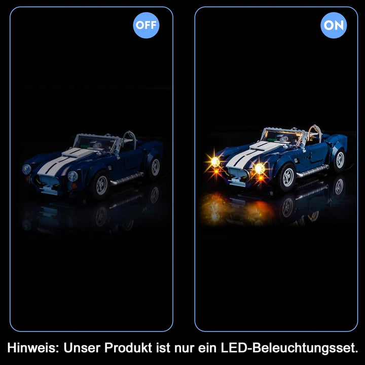 LocoLee Licht Set Kompatibel mit Lego 10357 Shelby Cobra 427 S/C (Kein - Lego-Set) Dekorative Beleuc