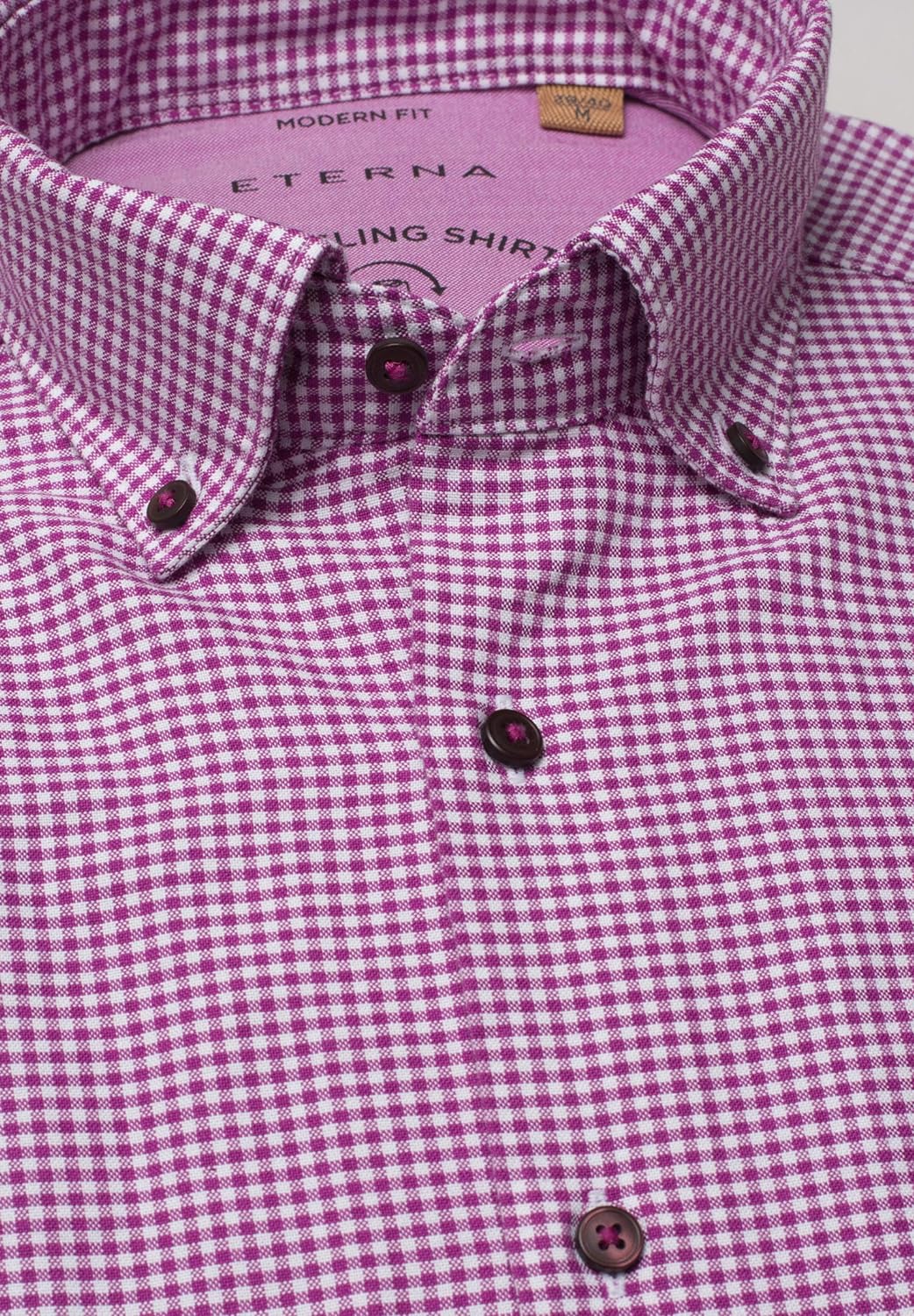 eterna Langarm Hemd Regular Fit Oxford kariert