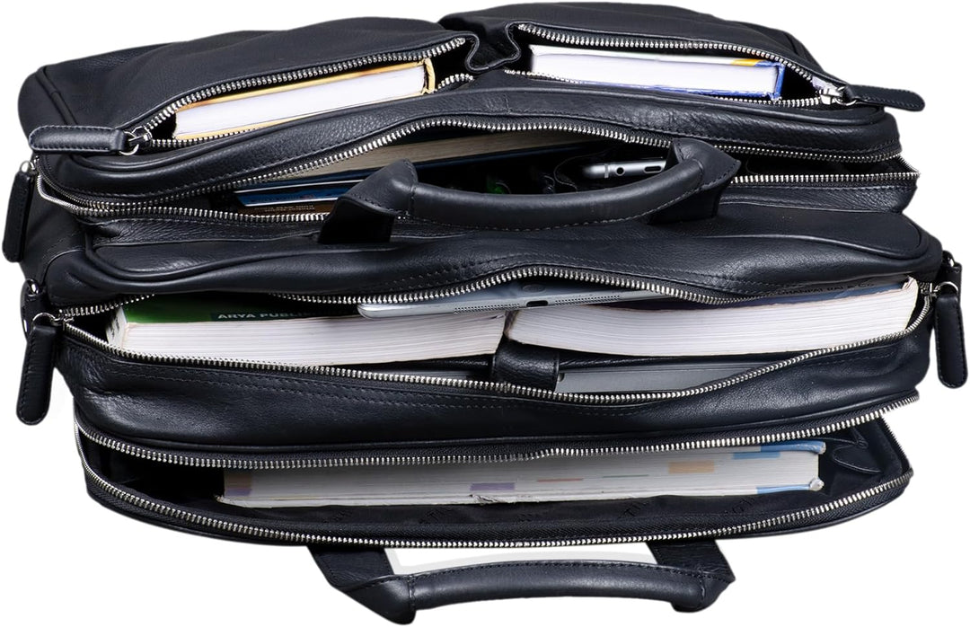 STILORD 'Remus' Ledertasche Umhängetasche Leder Aktentasche Gross 15,6 Zoll Laptoptasche abnehmbarer