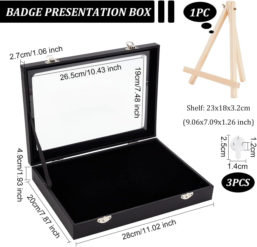 OLYCRAFT Vitrine Für Anstecknadeln Aus Samt Vitrine Mit Durchsichtigem Glasfenster Vitrine Für Anste