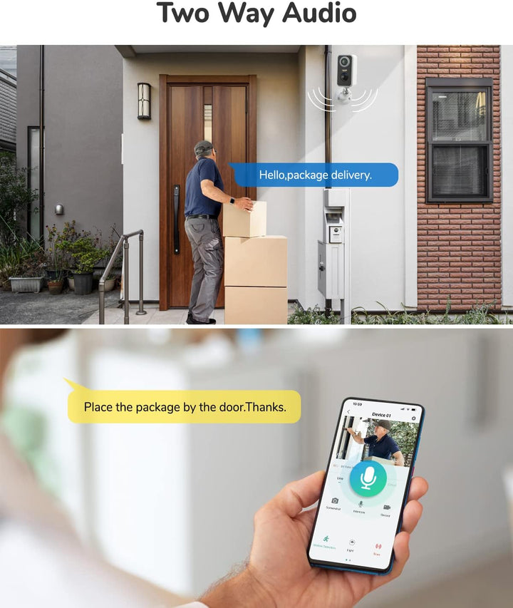 DEATTI Überwachungskamera Aussen Akku, 2K Kamera Überwachung Kabellos WLAN Aussen/Innen, IP Kamera O