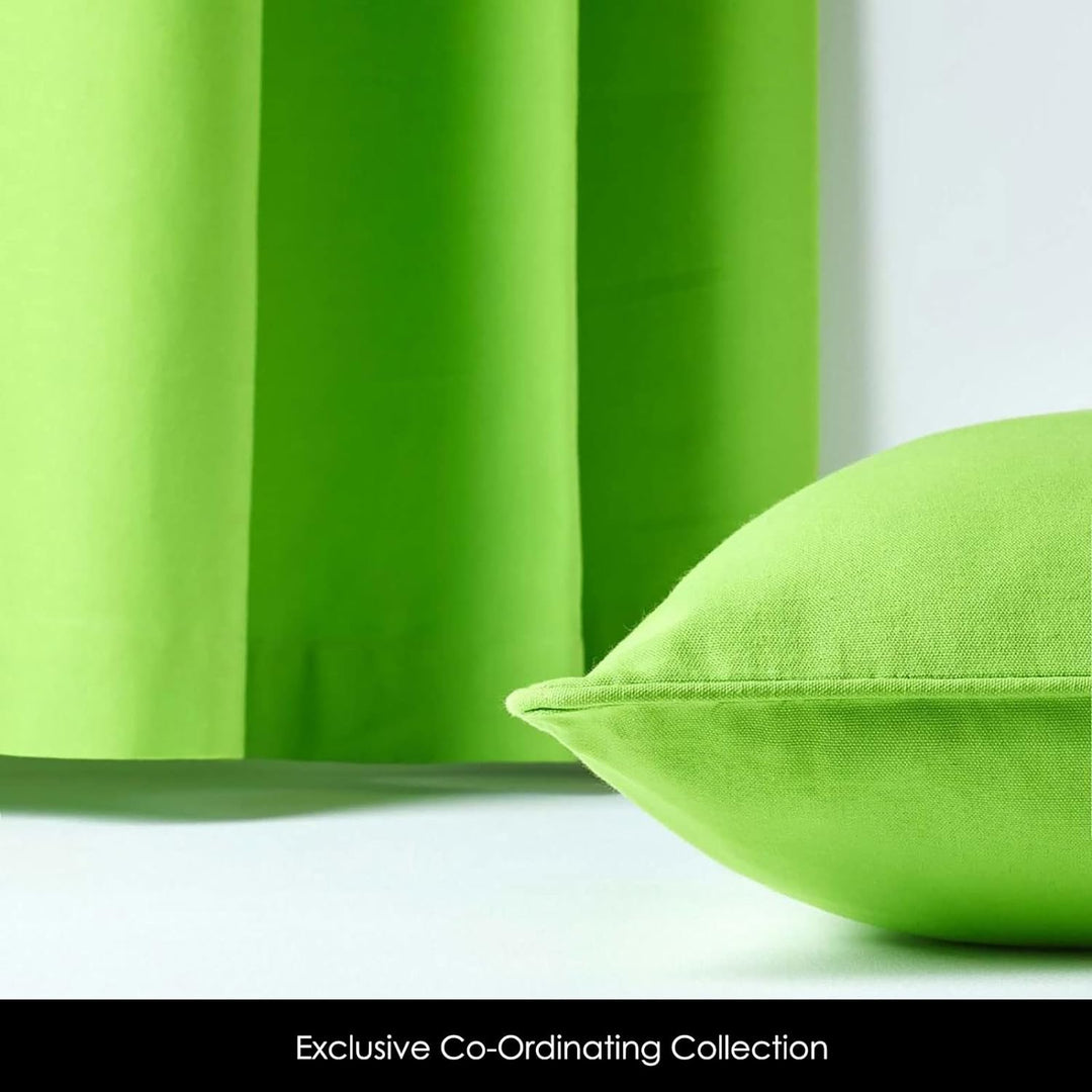 Homescapes Ösenvorhang Blickdicht grün Dekoschal 2er Set Plain Colour Breite 137 x Länge 182 cm Vorh