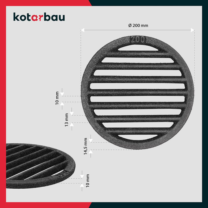 KOTARBAU Kaminrost Ø 20 cm Rundrost Kaminofen Ascherost Tafelrost Rost Ofengitter Kamin Ersatzteile