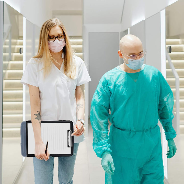 ZCZN Klemmbrett a4 mit Deckel, 2 Stück Schreibbrett mit Aufbewahrung, Kunststoff-Schreibbrett für Sc