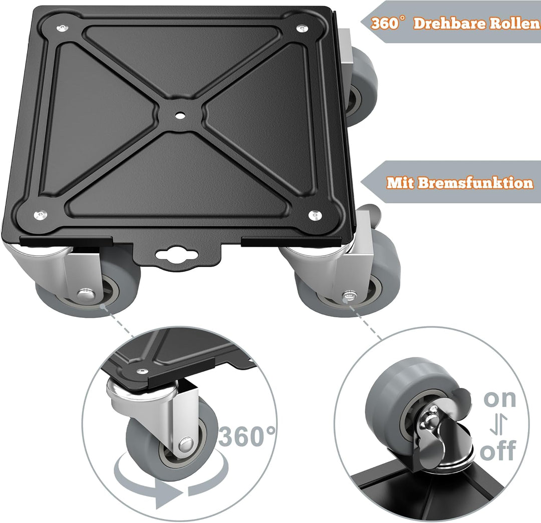 UISEBRT Möbel Transportrollen Set 4 Stück Transportrollen Schwerlast Möbeltransportrollen mit PP-Räd