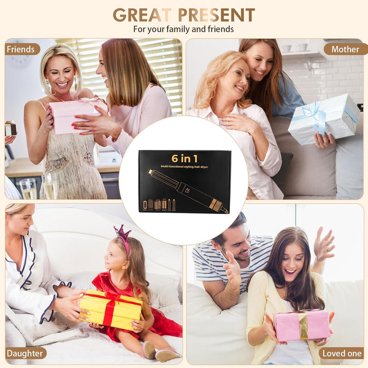 Aofesel Air Styler 6 in 1 Auto Lockenstab, 1200 W Magic Styler mit Haartrockner, BlasbĂŒrste, FöhnbĂŒr