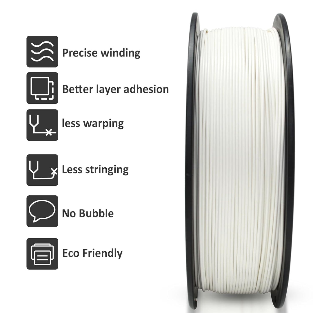 PLA Filament 1.75mm, GIANTARM 3D Drucker Filament PLA Weiss 1kg Spool AA-Weiss, AA-Weiß