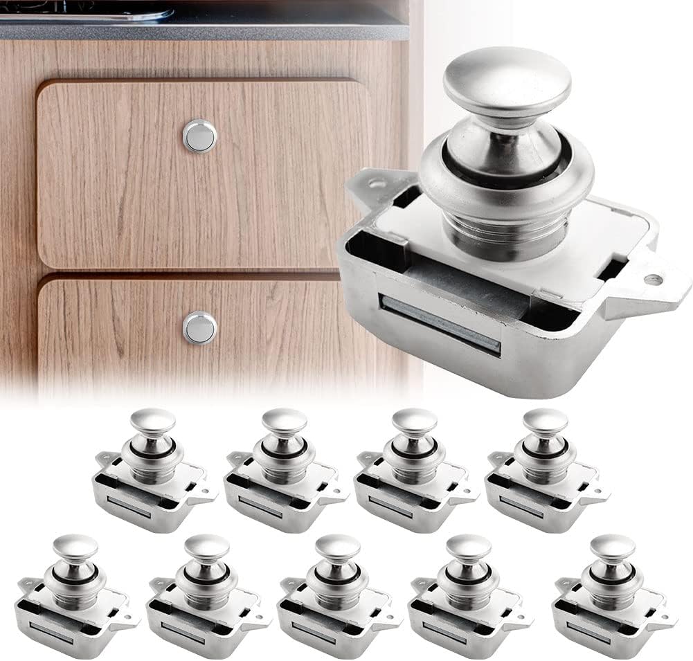 10 Stück Push Button Catch Door Lock Türknauf Verriegelung Druckknopfverriegelung passend für 15-18