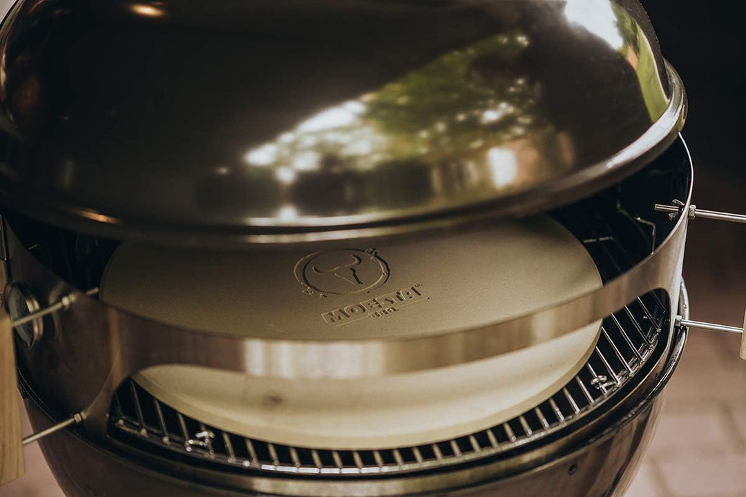 MOESTA-BBQ 10085 Smokin' PizzaRing Pizzaset für Kugelgrill Ø 57cm mit Pizzastein, Pizzablech, Pizzas