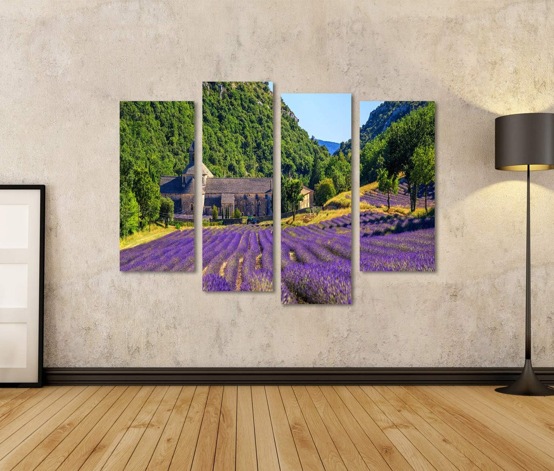 islandburner Bild auf Leinwand Blühendes Lila Lavendelfeld In Der Abtei Senanque In Gordes Provence