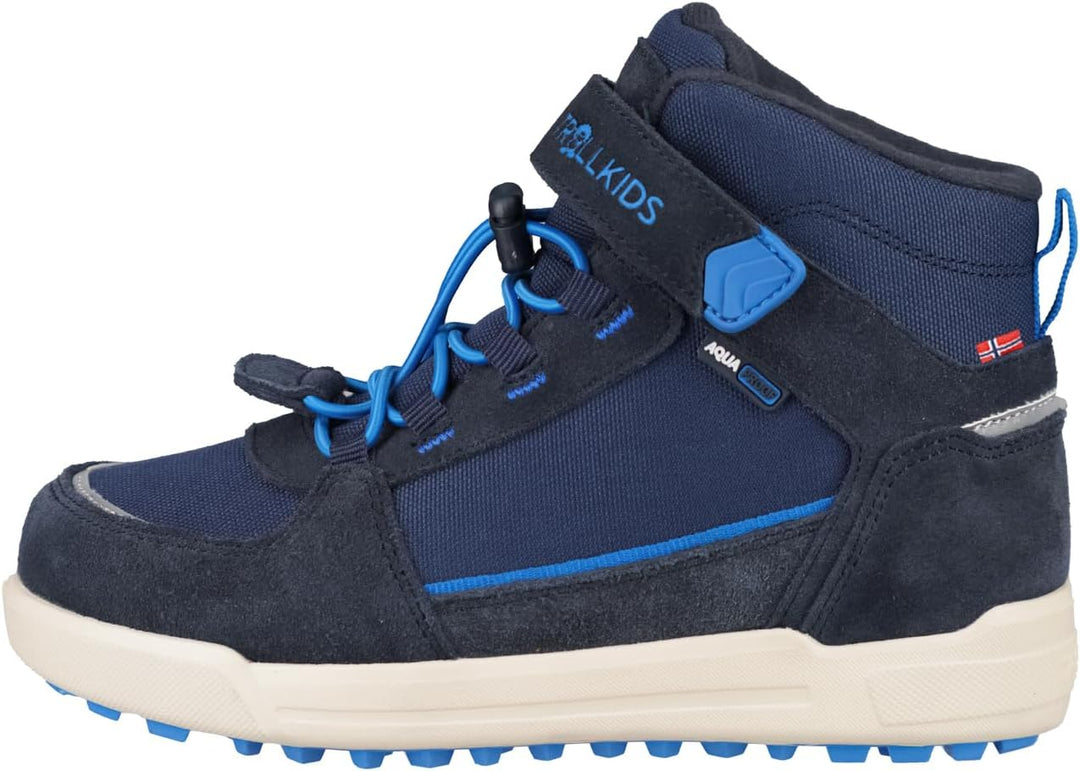 Trollkids wasserdichte knöchelhohe Kinder Schuhe mit echtem Leder GRYLLEFJORD 36 EU Navy Medium Blue