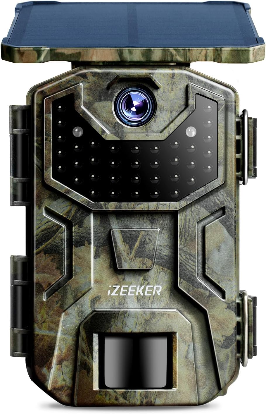 iZEEKER Solar Wildkamera, 2,7K/1520P 30fps 36MP Wildtierkamera mit 940 nm No Glow Infrarot LEDs, Wil