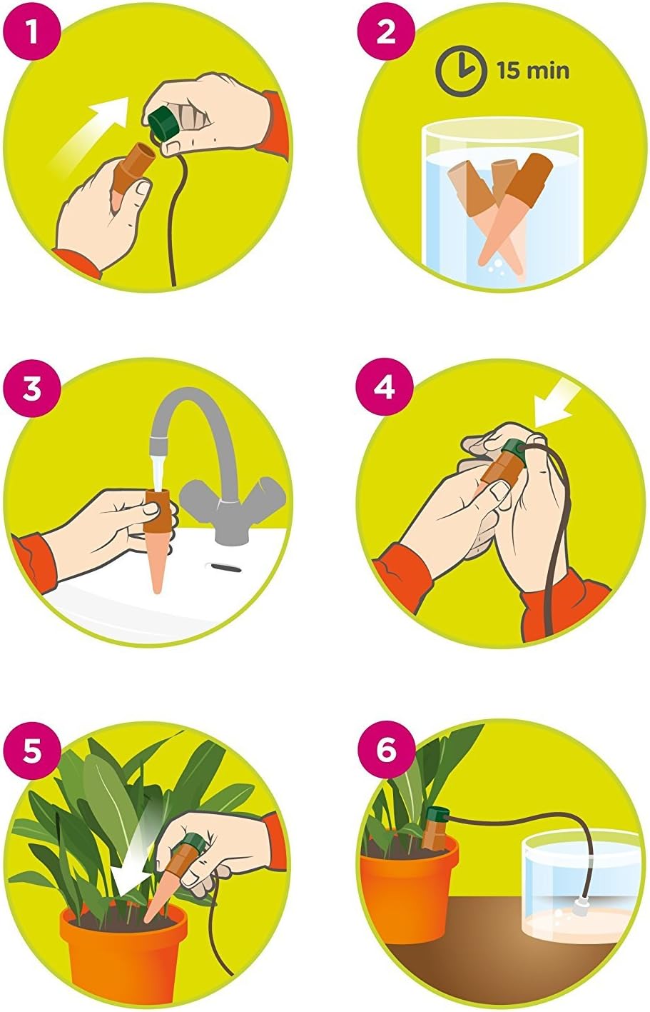 Blumat 125-00 Bewässerung für Pflanzen, Pflanzenbewässerung Wasserspender (10 Stück), 10