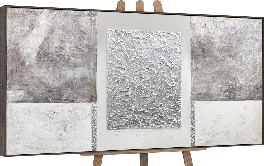 YS-Art Abstrakt Acryl Gemälde auf Leinwand mit Rahmen Stabilität handgemalt Wandbilder Wohnzimmer mo