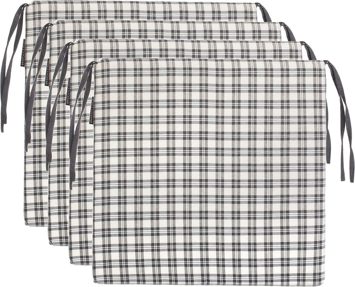 brandsseller Sitzkissen Kariert Stuhlkissen Sitzauflage Stuhlauflage mit 4 Kordelbändern für sichere