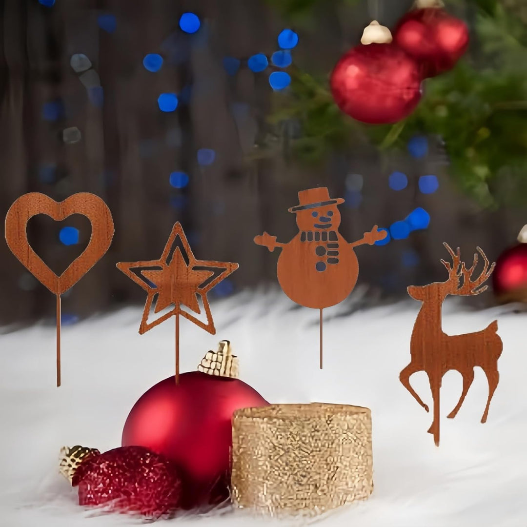 HUIKUANGEU Gartenstecker,11 Stück Gartendeko Rostoptik,Garten Roststecker Metall,Tolle Gartendeko au