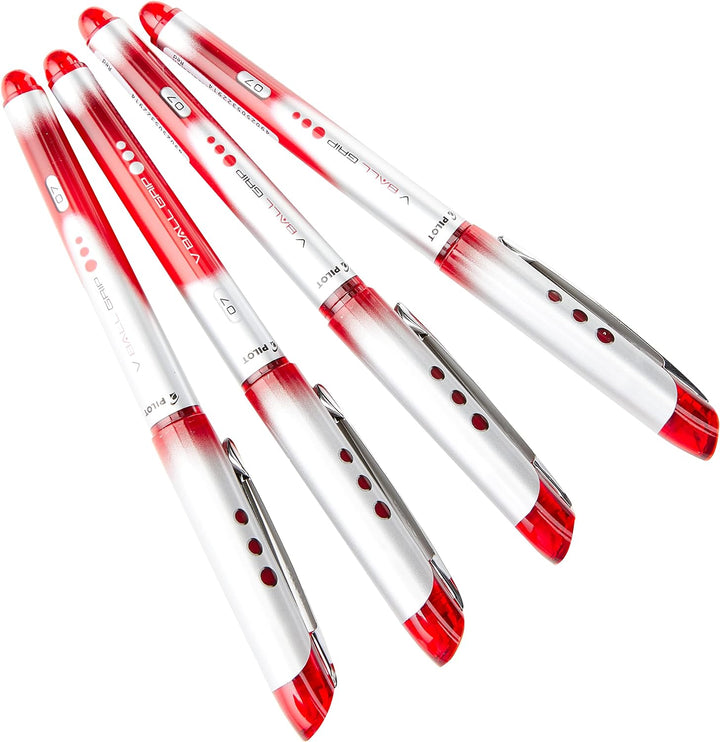 Pilot VBall VB5 Tintenroller mit Griffzone 0,5 mm Schreibspitze 0,25 mm Strichbreite 12 Stück rot, R