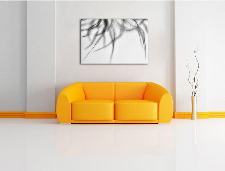 Pixxprint zarte Pinke Federn als Leinwandbild | Grösse: 100x70 cm | Wandbild | Kunstdruck | fertig b