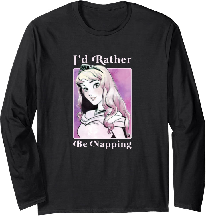 Disney Sleeping Beauty Aurora I'd Rather Be Napping Portrait Langarmshirt